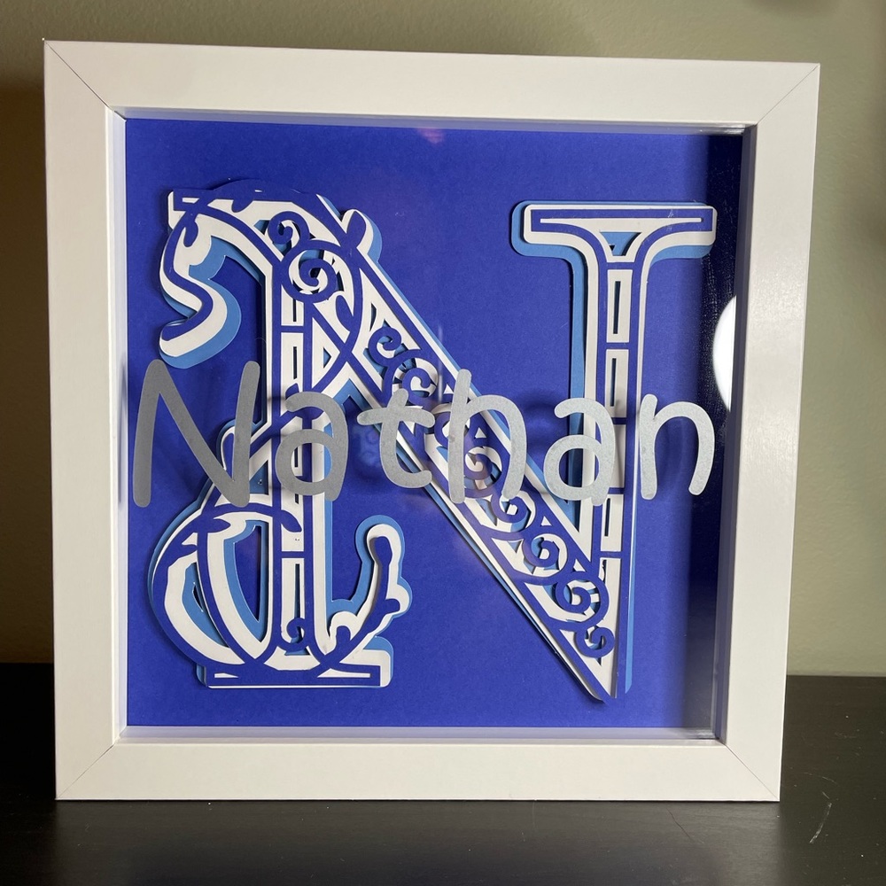 Custom 3D Letter with Name 8x8 shadowbox - Picture 9 of 9